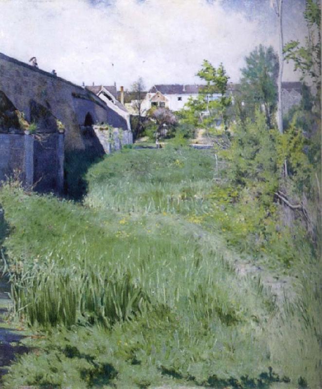Karl Nordstrom Ancient bridge in Grez France oil painting art